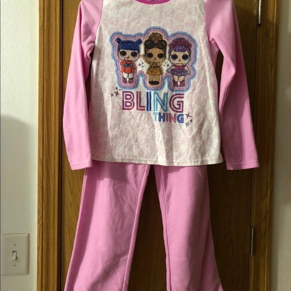 LOL Surprise Pajamas Girls Size 10/12 Pink‎ Long-sleeve Pull Up Pants